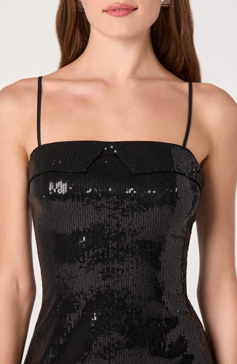 Foldover Sequin Minidress