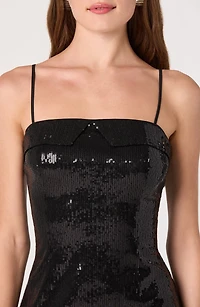 Foldover Sequin Minidress