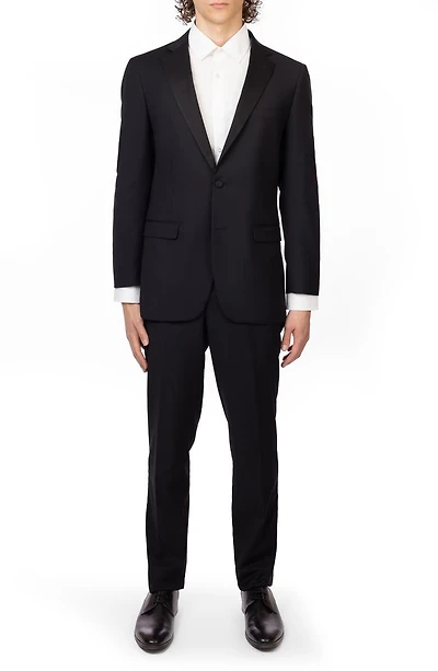 Black Slim Fit Mélange Tuxedo