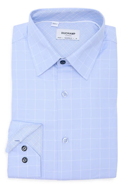 Tailored Fit Cotton Windowpane Dress Shirt