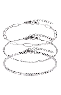 Set of 3 Stainless Steel Bracelets