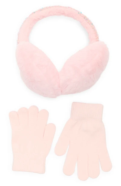 Kids' Sequin Faux Fur Earmuffs & Gloves Set