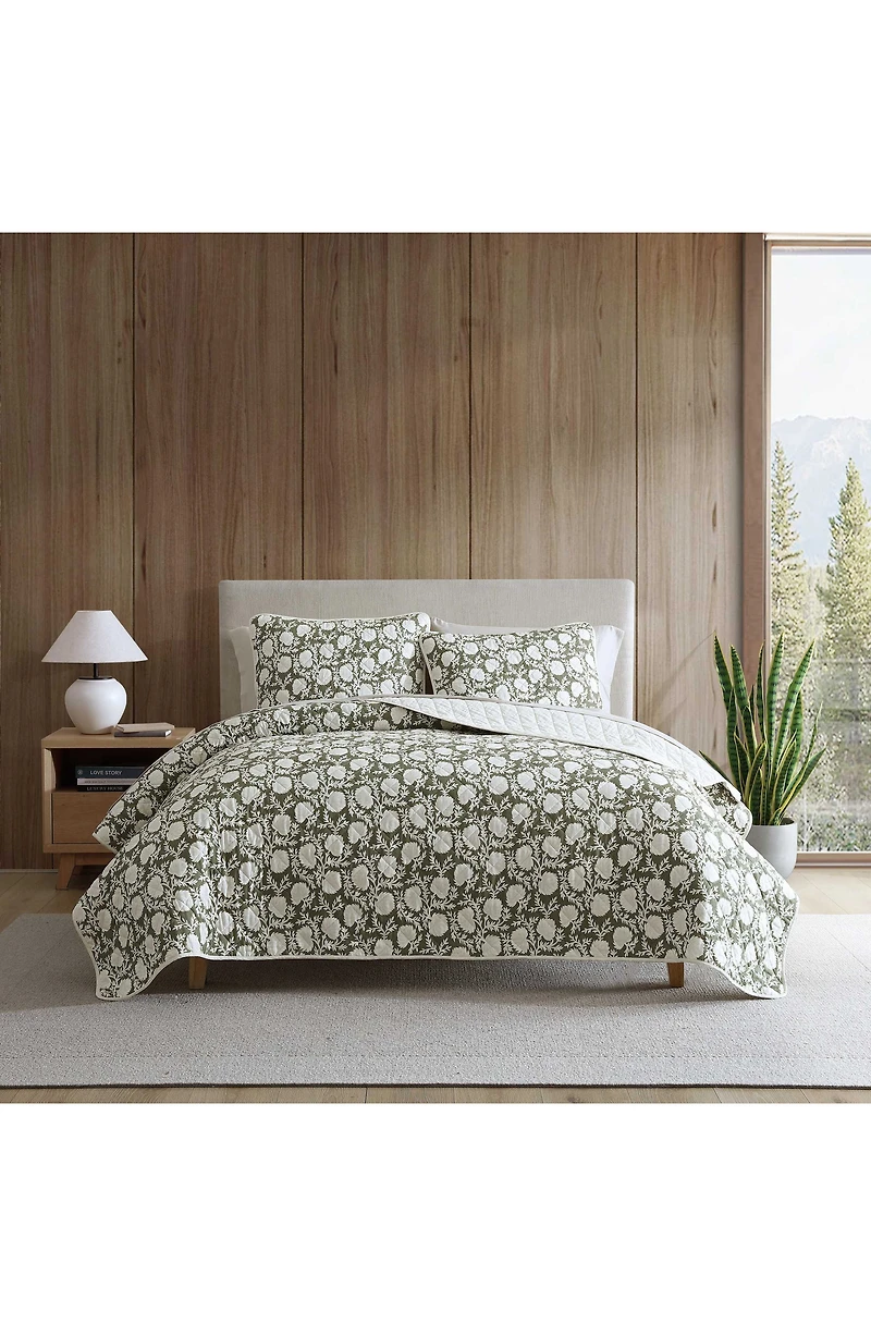 Garden Bloom Cotton King Quilt Set