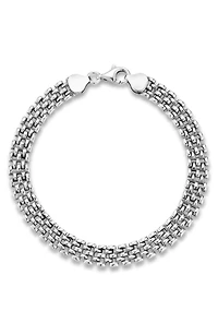 Oxidized Sterling Silver Panther Link Bracelet