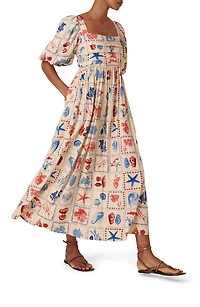 Nova Print Puff Sleeve Maxi Dress