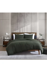 Solid Waffle Knit Duvet Cover & Sham Set