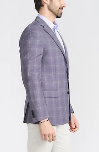 Lavender Plaid Wool Blend Sport Coat