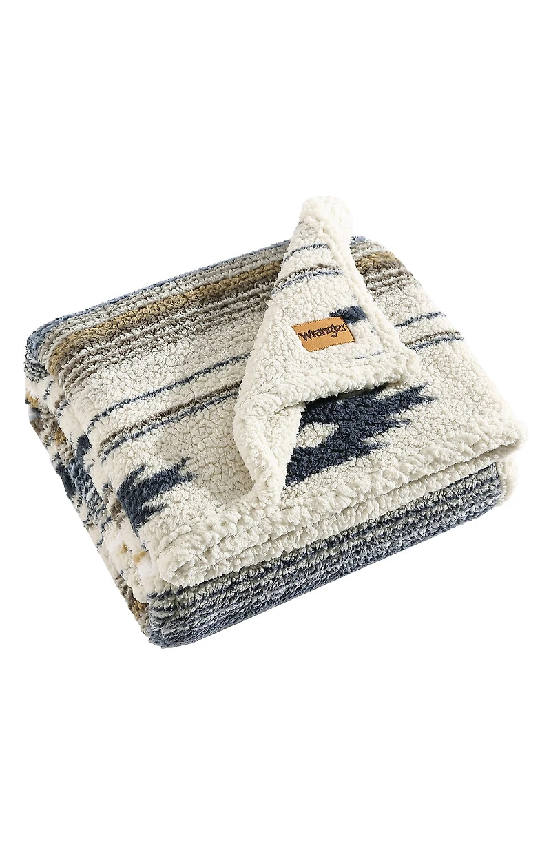 Coyote Sands Faux Shearling Throw Blanket