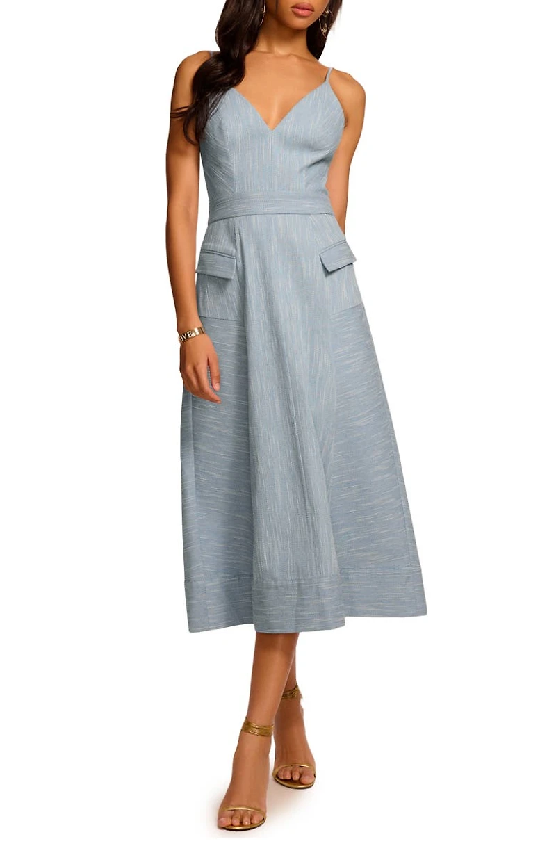 Cassia Stitch Sleeveless Midi Dress