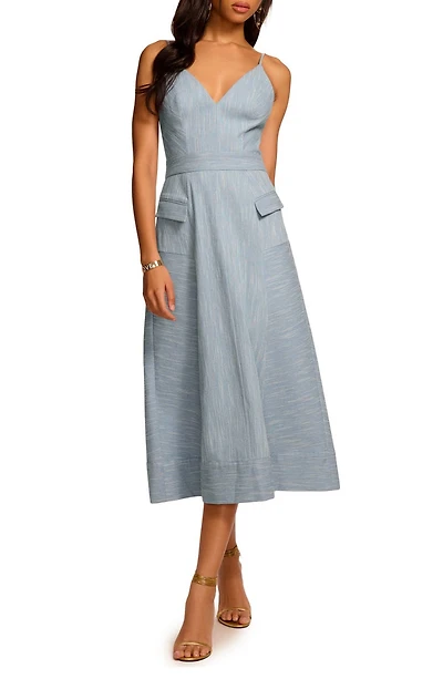 Cassia Stitch Sleeveless Midi Dress