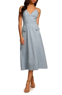 Cassia Stitch Sleeveless Midi Dress