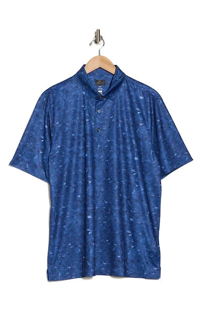 Sea Shark Print Performance Polo