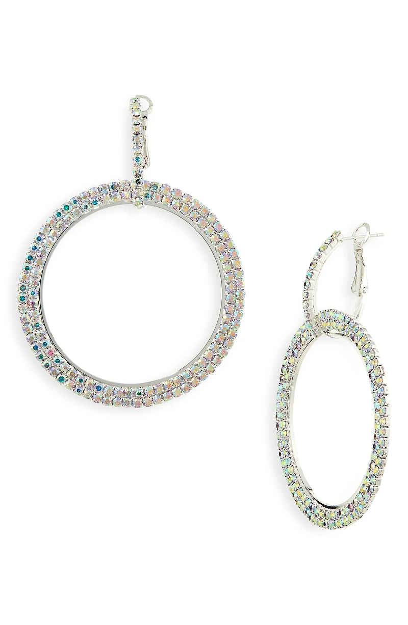Crystal Circle Drop Earrings