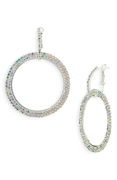 Crystal Circle Drop Earrings