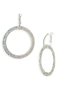 Crystal Circle Drop Earrings