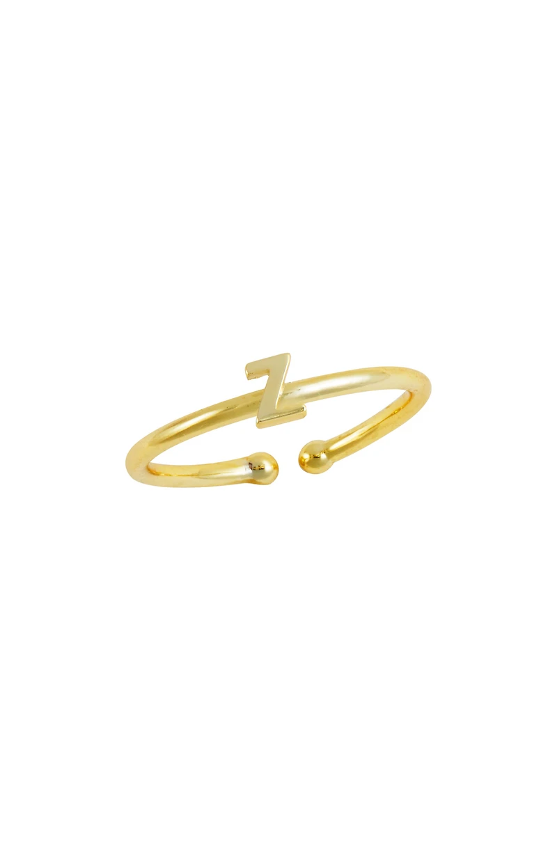 18K Yellow Gold Plated Initial Ring