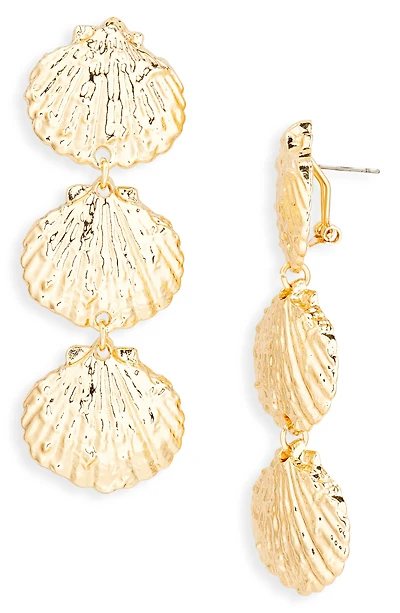Shell Triple Drop Earrings