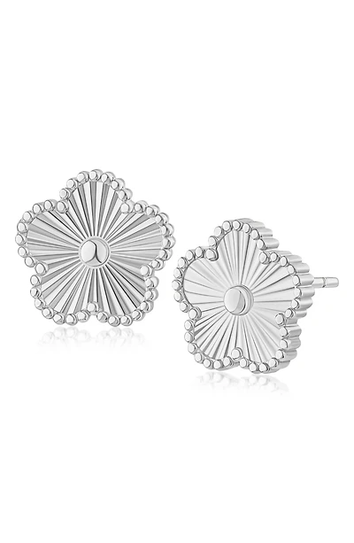 Textured Clover Stud Earrings