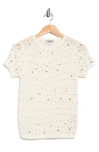 Open Stitch Short Sleeve Sweater