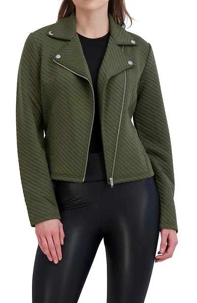 Asymmetric Knit Moto Jacket