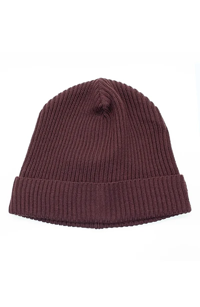 Merino Wool Rib Cuff Beanie