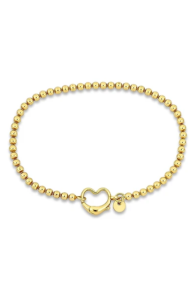 Open Heart Bead Link Bracelet