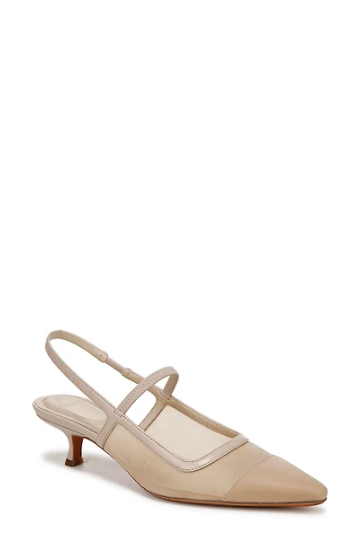 Venice Slingback Pointed Toe Kitten Heel Pump