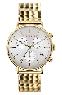 Three Hand Quartz Mesh Strap Watch, 40mm