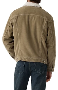 Relaxed Fit Faux Shearling Lined Trucker Jacket