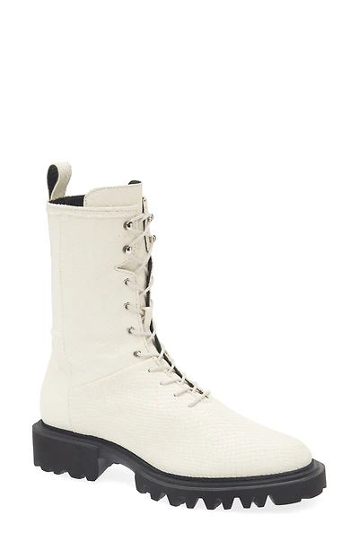 Maren Snakeskin Embossed Leather Boot