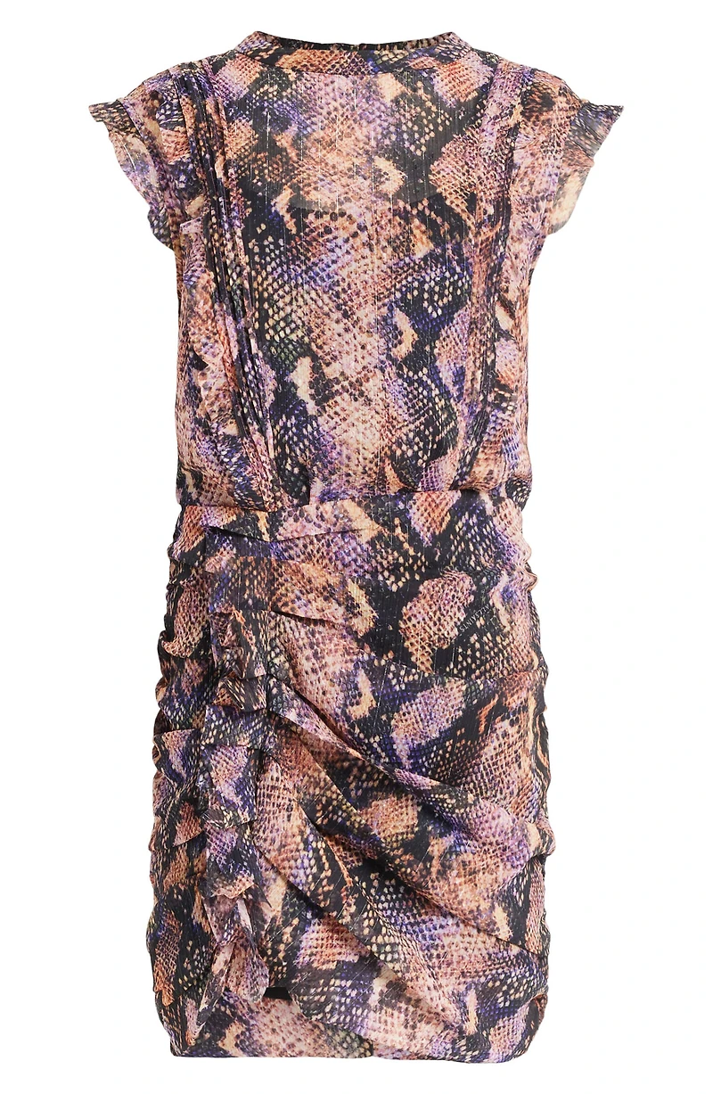 Hali Tahoe Print Metallic Stripe Minidress