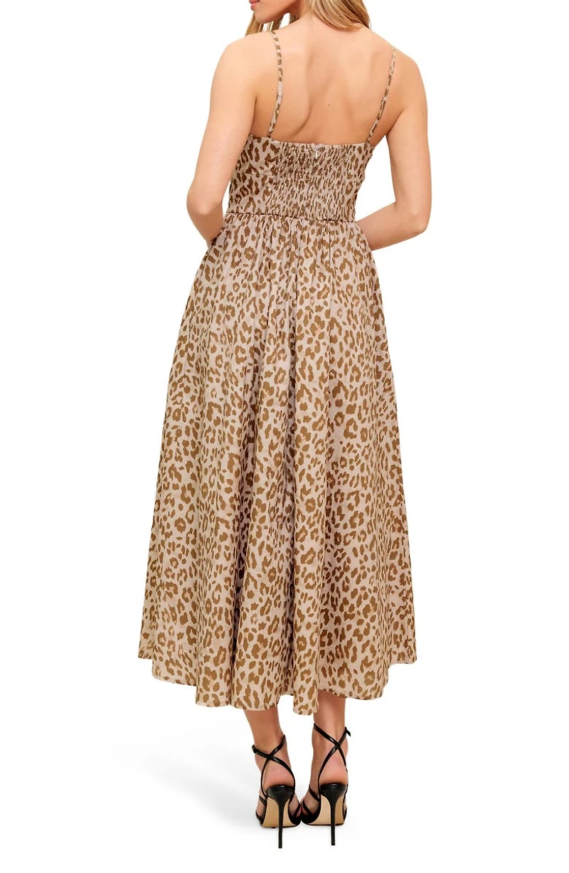 Leopard Print Cotton Maxi Sundress