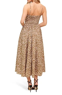 Leopard Print Cotton Maxi Sundress