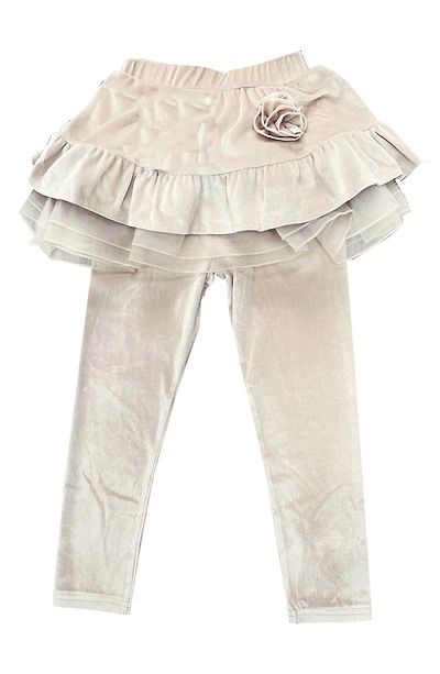 Kids' Rosette Appliqué Skirted Leggings