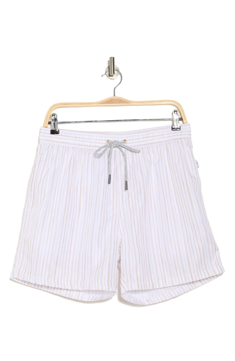 Ponji Stripe Swim Trunks