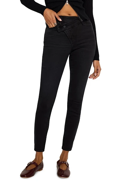 Good Legs Crossover Waist Ankle Skinny Jeans