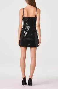 Foldover Sequin Minidress