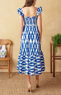 Smocked Ruffle Strap Tiered Midi Dress