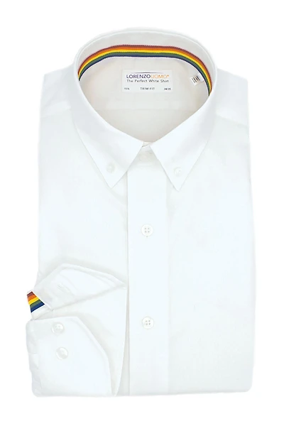 Solid Textured Non Iron Trim Fit Dress Shirt