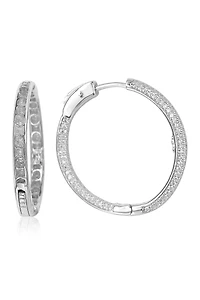 Pavé Cubic Zirconia Hoop Earrings