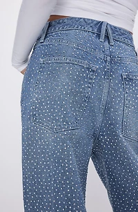Good Ease Crystal Embellished Wide Leg Jeans