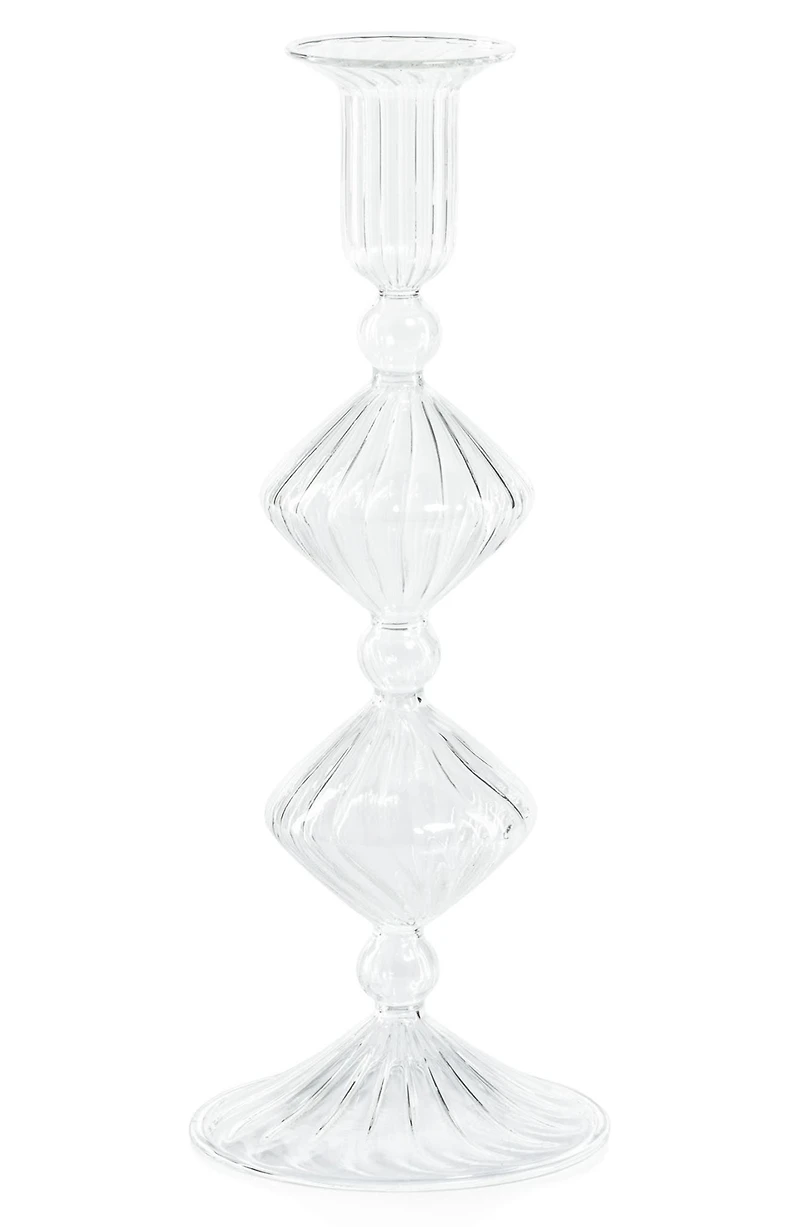 Zyrandol Set of 2 Glass Taper Candleholders