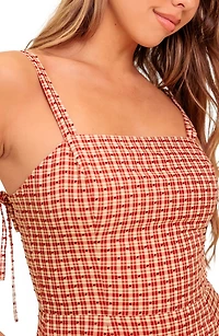 Plaid Fit & Flare Midi Dress