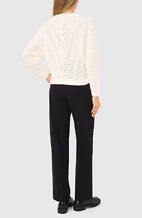 Pointelle Crewneck Sweater