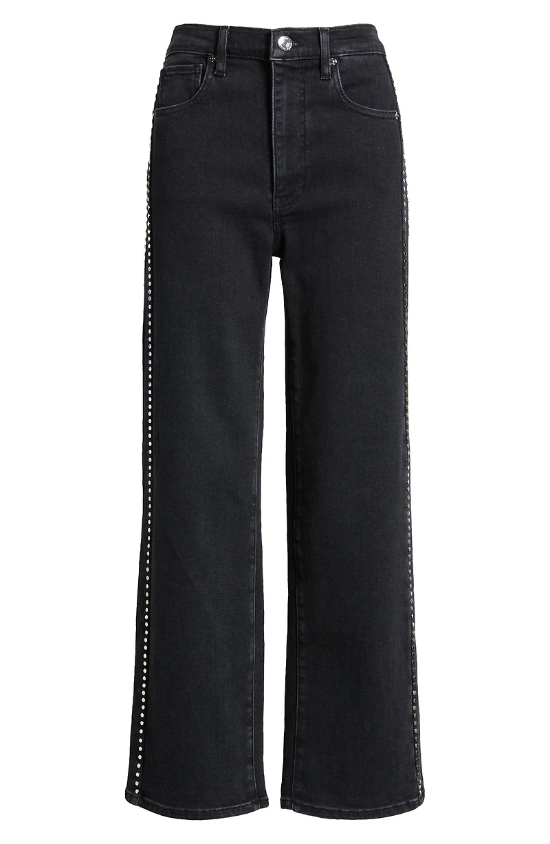 Le Sleek Studded Straight Leg Jeans