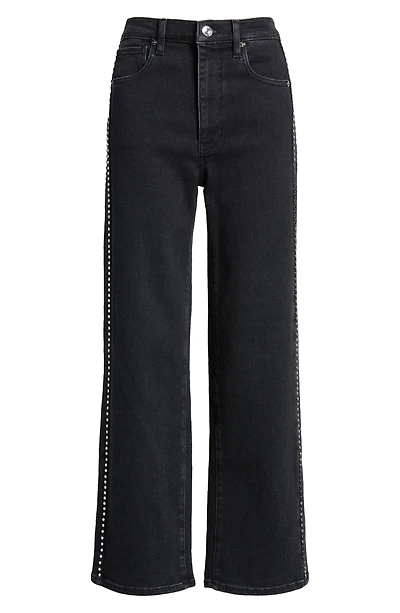 Le Sleek Studded Straight Leg Jeans