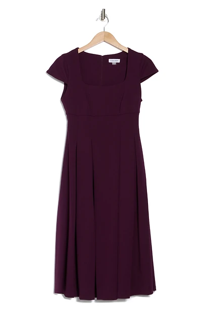 Short Sleeve Midi Fit & Flare Dress