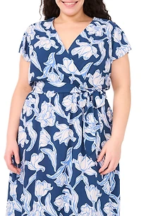 Floral Faux Wrap Maxi Dress