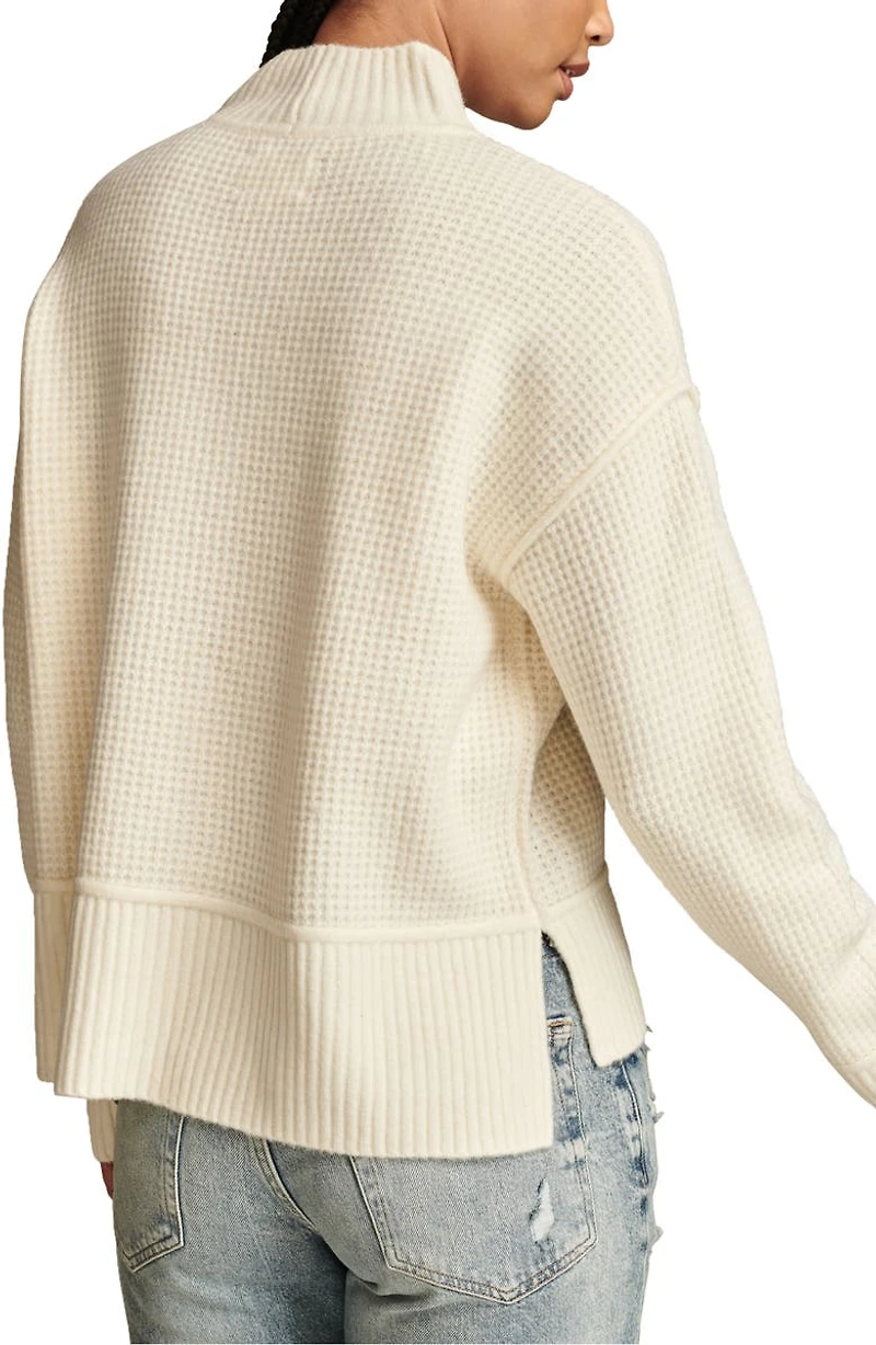 Waffle Stitch Mock Neck Sweater