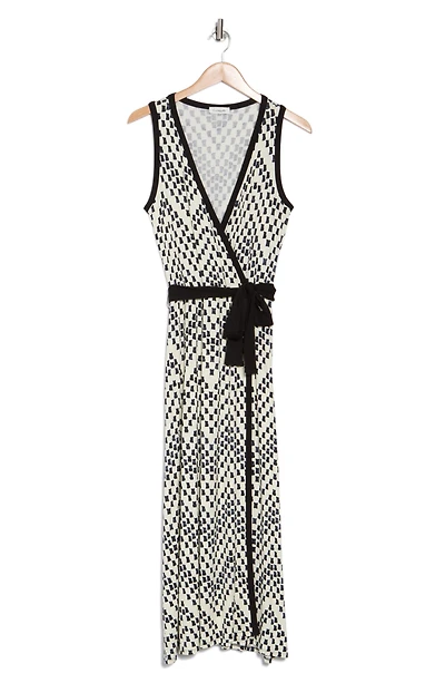 Wrap Style Print Midi Dress